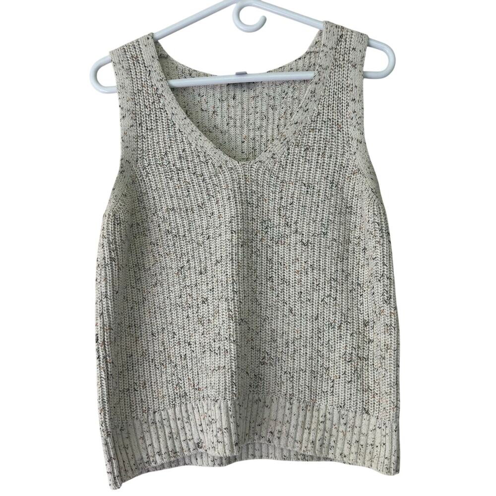 Evereve Cream Speckled Knit Tank Top